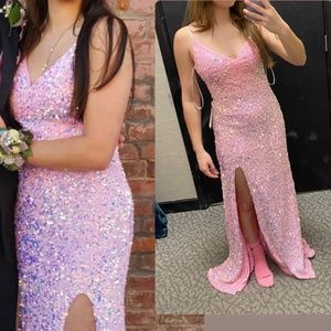 Sparkly pink prom dress